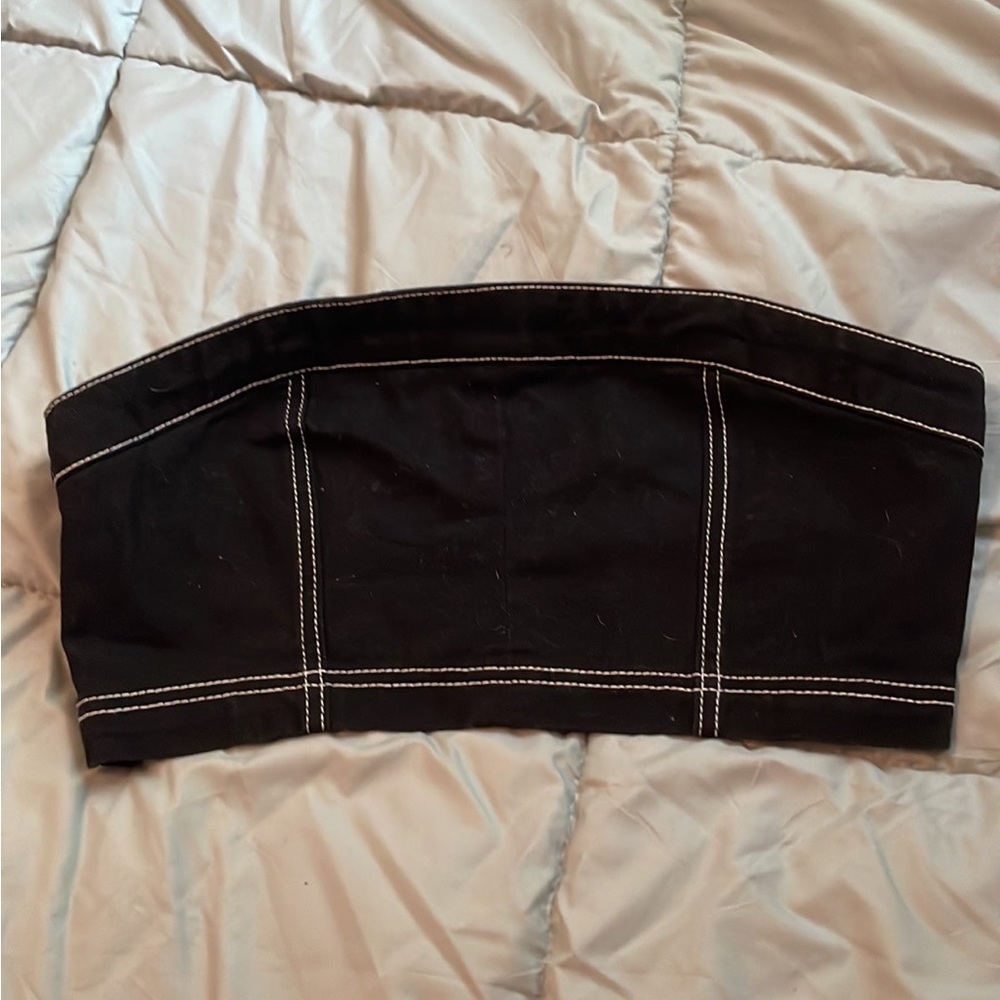 Forever 21 Black Denim Tube Top